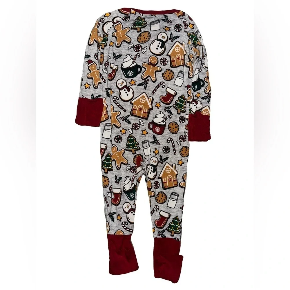 Little Sleepies Holiday Treats Christmas Festive Bamboo Zippy Pajamas 3-6 M
